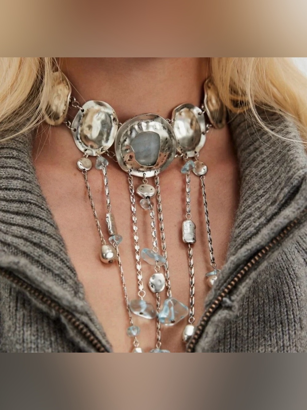 NWT Free People Speak Up Statement Layer Necklace